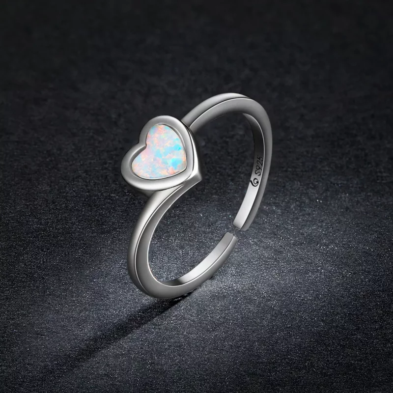 (afbeelding voor) Pandora Style Opaal Liefde Open Ring - BSR234 - Bekijken 5