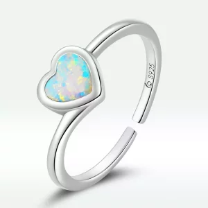 (afbeelding voor) Pandora Style Opaal Liefde Open Ring - BSR234
