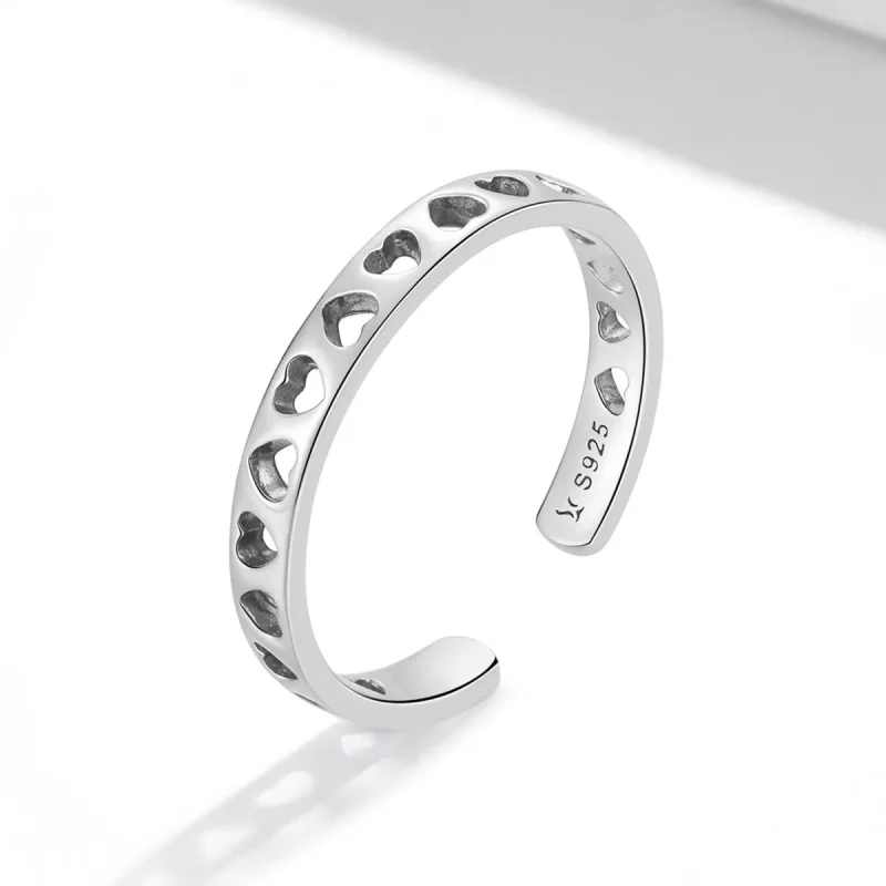 (afbeelding voor) Pandora Style Opengewerkt Hart Open Ring - SCR765 - Bekijken 2