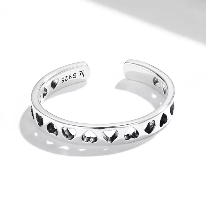 (afbeelding voor) Pandora Style Opengewerkt Hart Open Ring - SCR765 - Bekijken 3