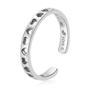 Pandora Style Opengewerkt Hart Open Ring - SCR765 (afbeelding voor) Pandora Style Opengewerkt Hart Open Ring - SCR765