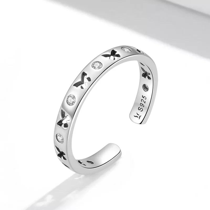 (afbeelding voor) Pandora Style Opengewerkt Vlinder Open Ring - SCR764 - Bekijken 2