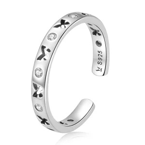 Pandora Style Opengewerkt Vlinder Open Ring - SCR764 (afbeelding voor) Pandora Style Opengewerkt Vlinder Open Ring - SCR764