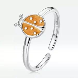 Pandora Style Oranje Lieveheersbeestje Open Ring - SCR774 (afbeelding voor) Pandora Style Oranje Lieveheersbeestje Open Ring - SCR774