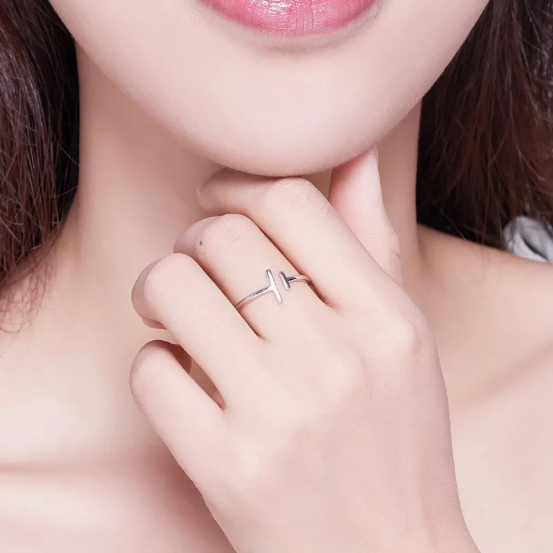 (afbeelding voor) Pandora Style Parallelle lijnen Open Ring - SCR555 - Bekijken 8