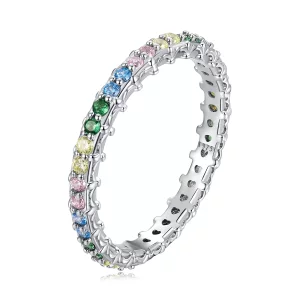 Pandora Style Patroon Kleur Zirkonium Ring - BSR277-CF (afbeelding voor) Pandora Style Patroon Kleur Zirkonium Ring - BSR277-CF