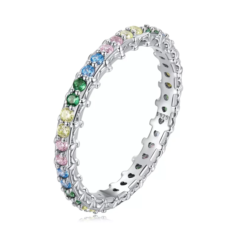 (afbeelding voor) Pandora Style Patroon Kleur Zirkonium Ring - BSR277-CF