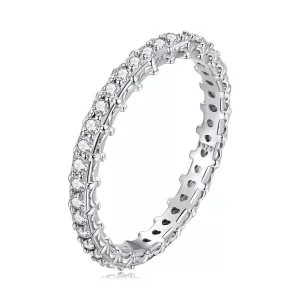 Pandora Style Patroon Kleur Zirkonium Ring - BSR277 (afbeelding voor) Pandora Style Patroon Kleur Zirkonium Ring - BSR277