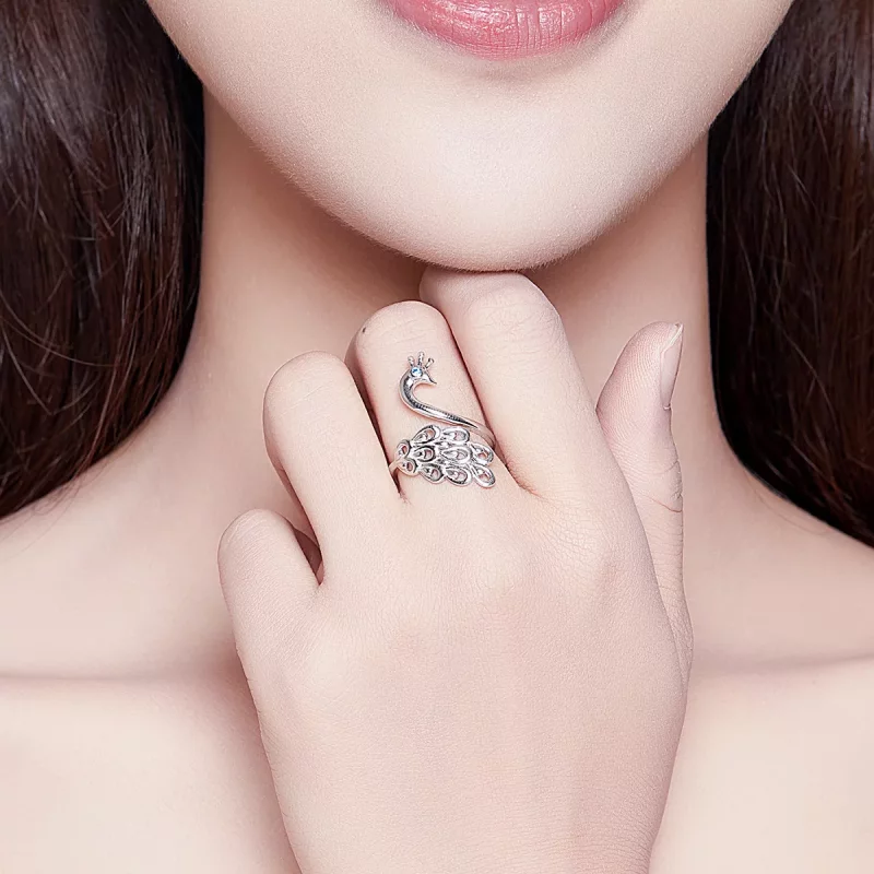 (afbeelding voor) Pandora Style Pauw Open Ring - SCR592 - Bekijken 7