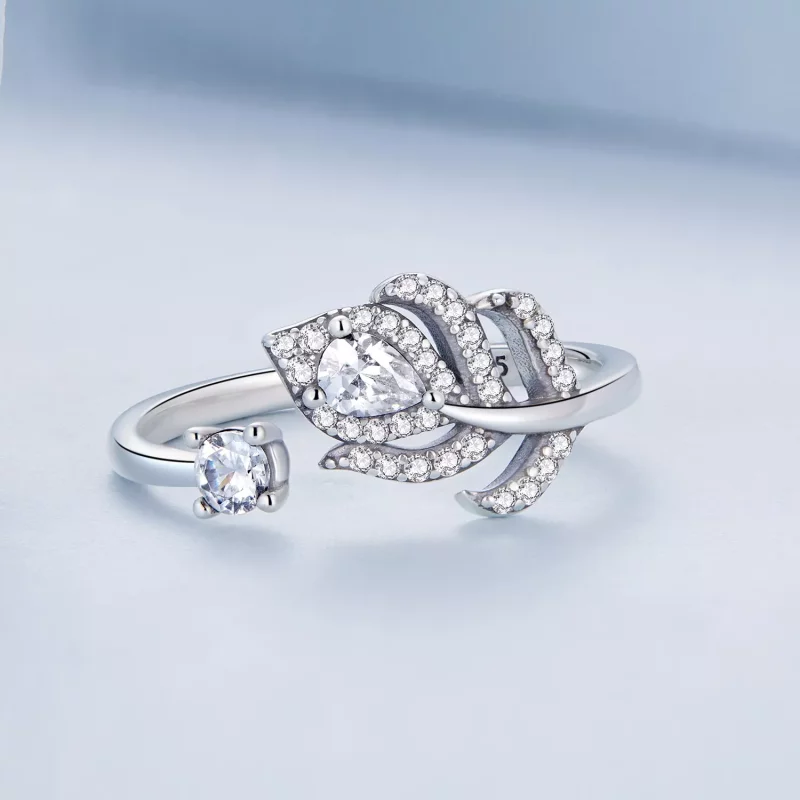 (afbeelding voor) Pandora Style Pauw Veer Open Ring - BSR299 - Bekijken 3