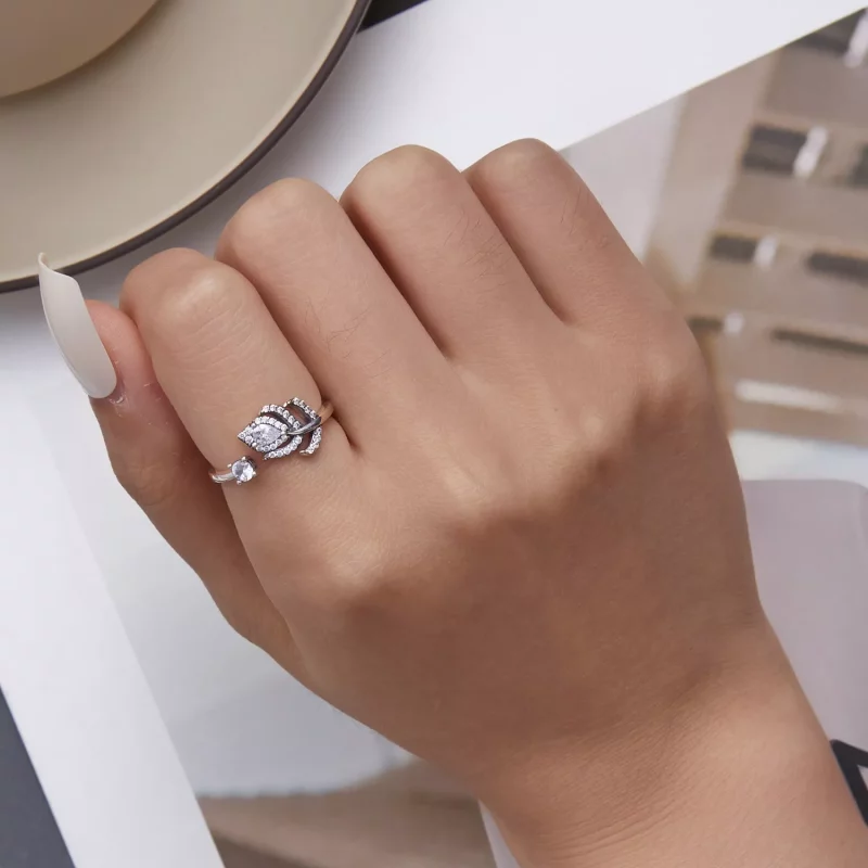 (afbeelding voor) Pandora Style Pauw Veer Open Ring - BSR299 - Bekijken 6