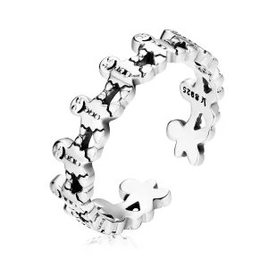 Pandora Style Peperkoek Man Open Ring - SCR762 (afbeelding voor) Pandora Style Peperkoek Man Open Ring - SCR762