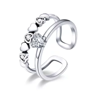 (afbeelding voor) Pandora Style Prachtig hart Open Ring - SCR429