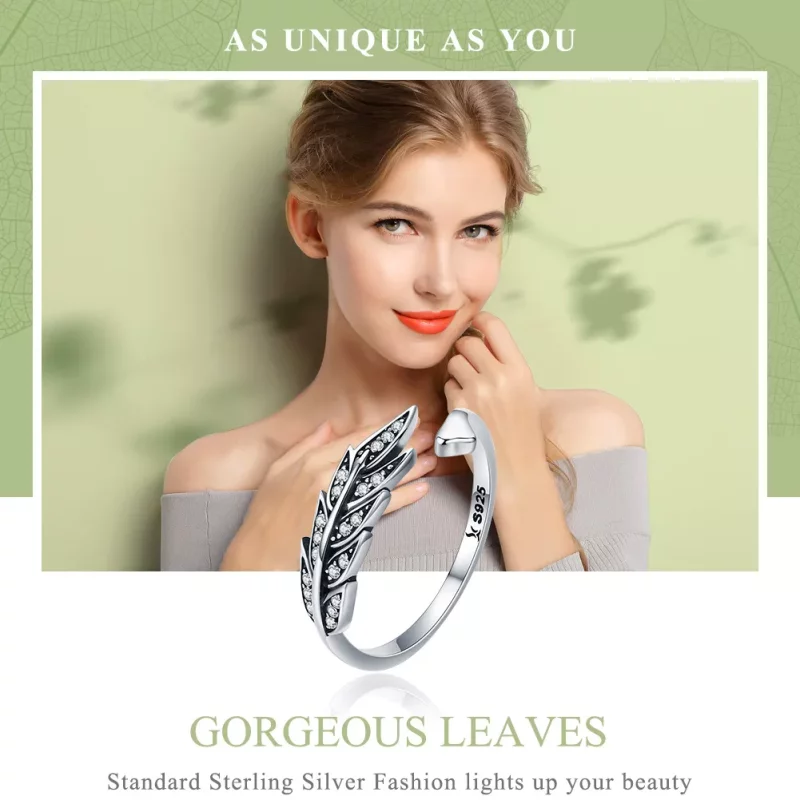 (afbeelding voor) Pandora Style Prachtige bladeren Open Ring - SCR313 - Bekijken 2
