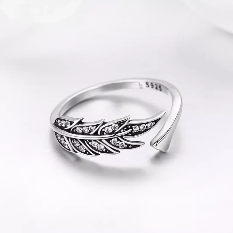 (afbeelding voor) Pandora Style Prachtige bladeren Open Ring - SCR313 - Bekijken 5