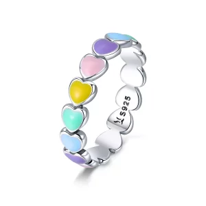 Pandora Style Regenboog Hart Ring - SCR444 (afbeelding voor) Pandora Style Regenboog Hart Ring - SCR444