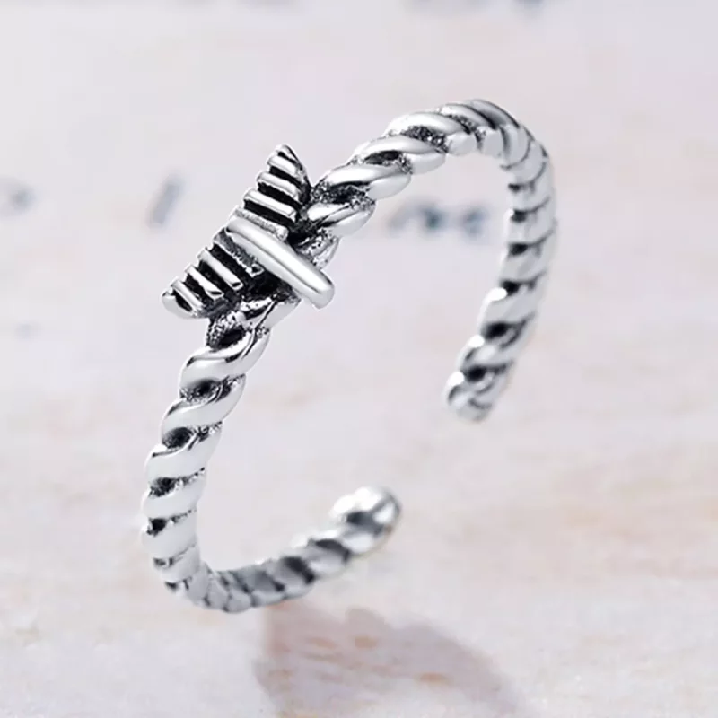 (afbeelding voor) Pandora Style Retro Nostalgisch Henneptouw Open Ring - VSR064 - Bekijken 3