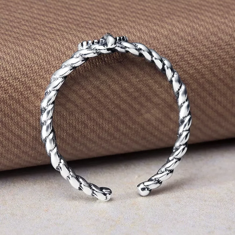 (afbeelding voor) Pandora Style Retro Nostalgisch Henneptouw Open Ring - VSR064 - Bekijken 4