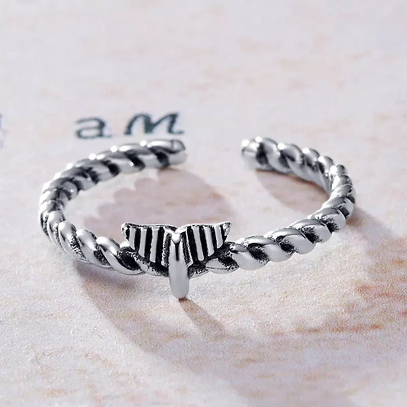 (afbeelding voor) Pandora Style Retro Nostalgisch Henneptouw Open Ring - VSR064 - Bekijken 6
