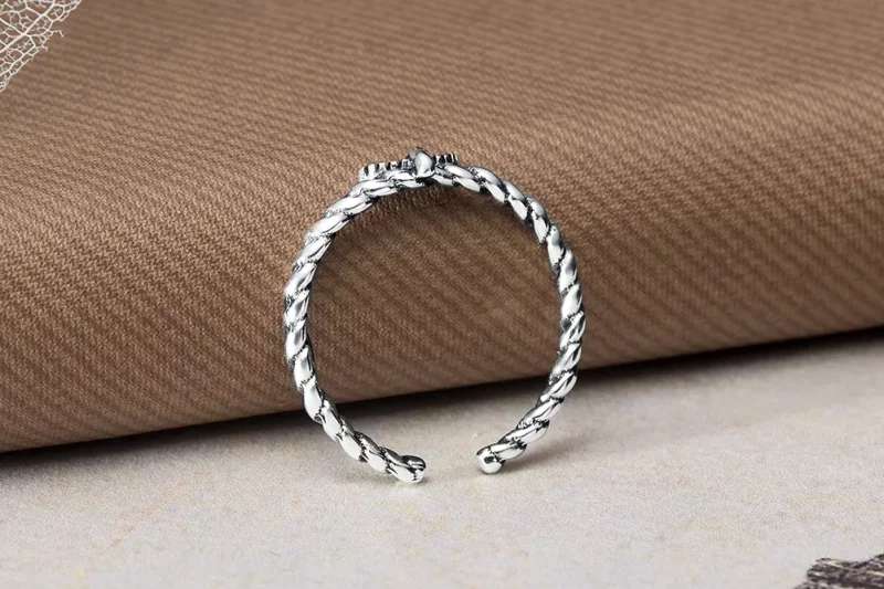 (afbeelding voor) Pandora Style Retro Nostalgisch Henneptouw Open Ring - VSR064 - Bekijken 9