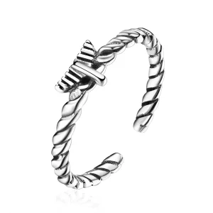 Pandora Style Retro Nostalgisch Henneptouw Open Ring - VSR064 (afbeelding voor) Pandora Style Retro Nostalgisch Henneptouw Open Ring - VSR064