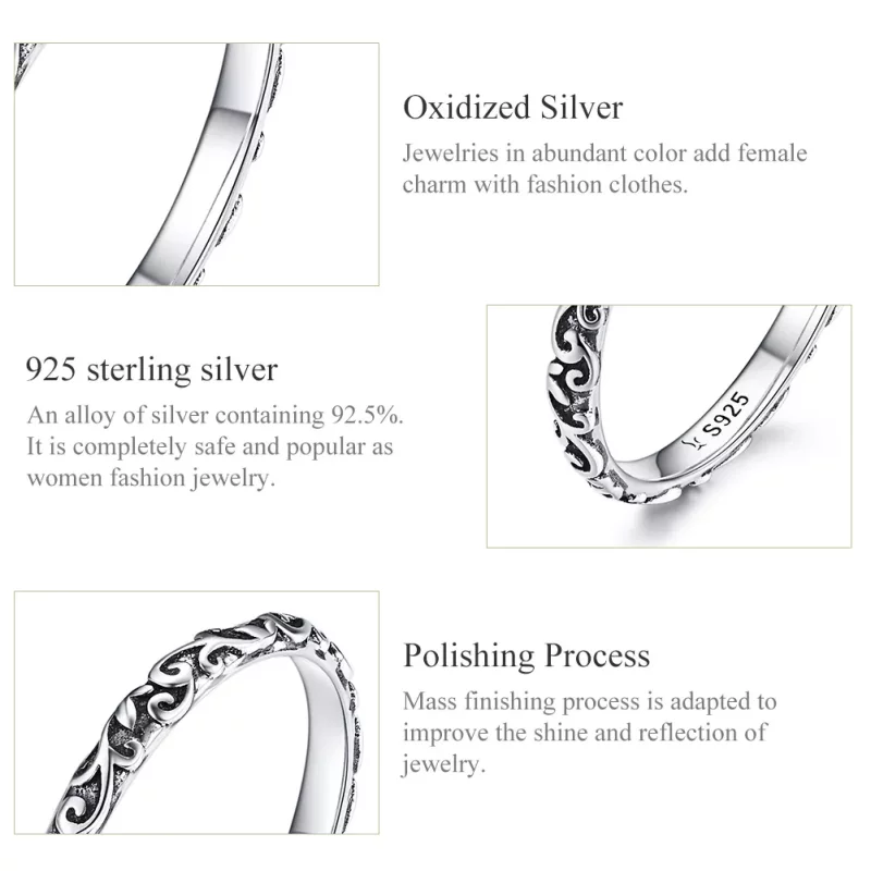 (afbeelding voor) Pandora Style Retro Patronen Ring - SCR513 - Bekijken 3