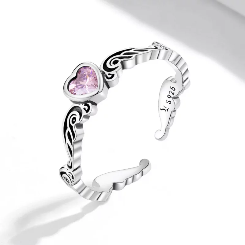 (afbeelding voor) Pandora Style Retro Patroon - Hart Open Ring - SCR766 - Bekijken 2