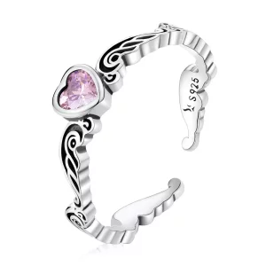 Pandora Style Retro Patroon - Hart Open Ring - SCR766 (afbeelding voor) Pandora Style Retro Patroon - Hart Open Ring - SCR766