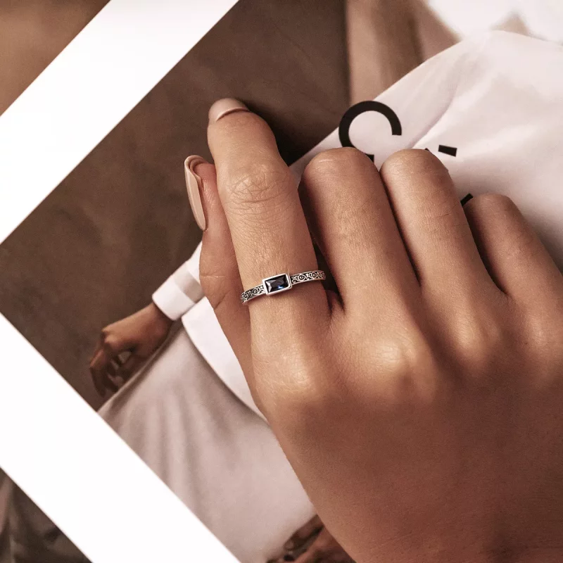 (afbeelding voor) Pandora Style Retro Patroon - Zirkonium Open Ring - SCR768 - Bekijken 7