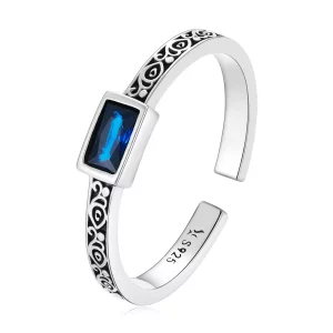 Pandora Style Retro Patroon - Zirkonium Open Ring - SCR768 (afbeelding voor) Pandora Style Retro Patroon - Zirkonium Open Ring - SCR768