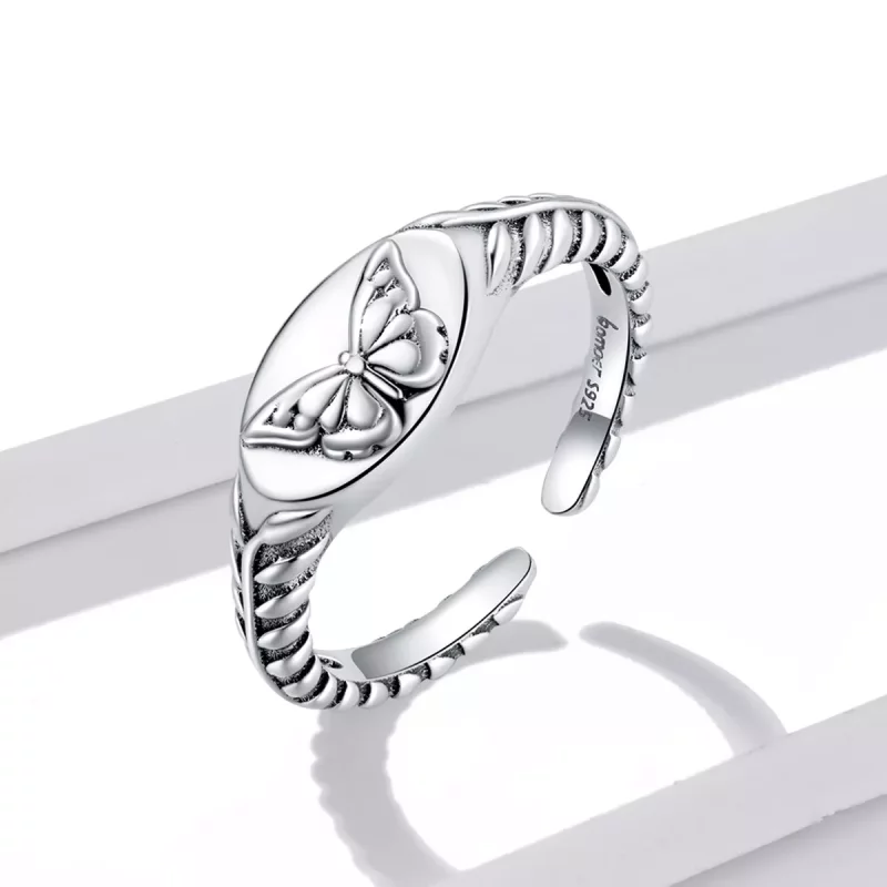 (afbeelding voor) Pandora Style Retro Vlinder Open Ring - BSR200 - Bekijken 2