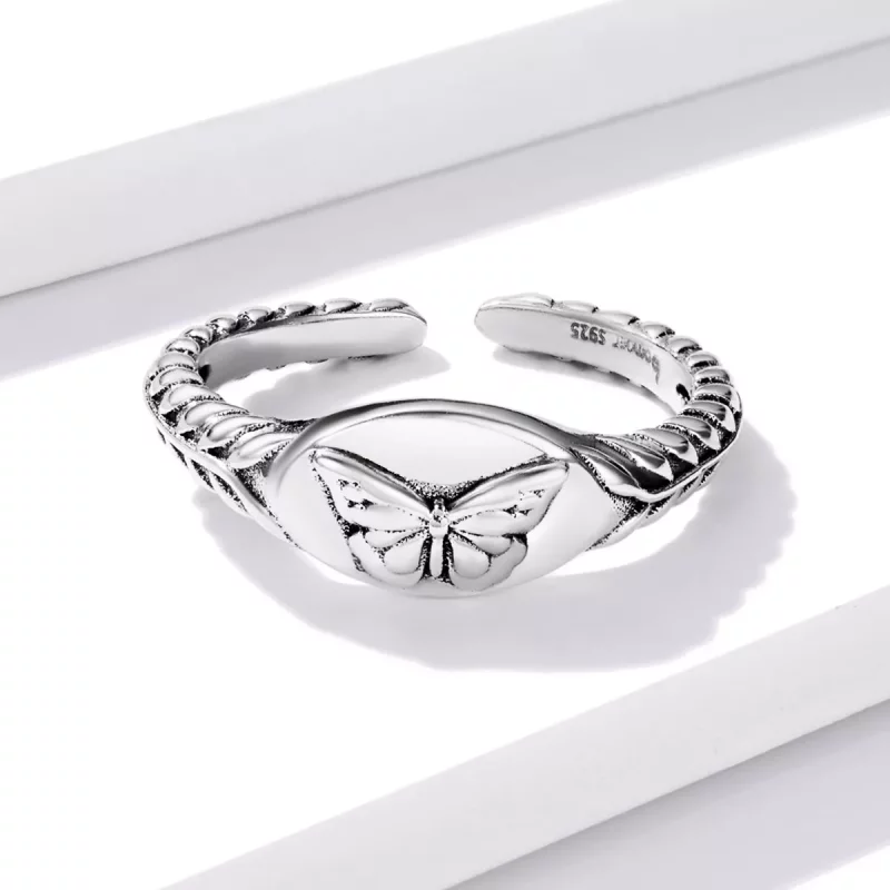 (afbeelding voor) Pandora Style Retro Vlinder Open Ring - BSR200 - Bekijken 3