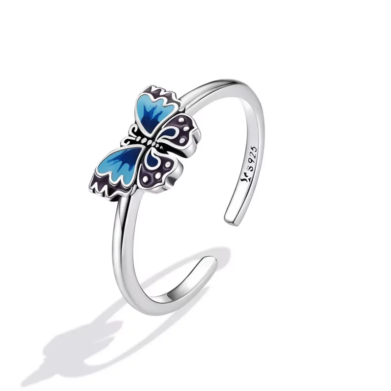 (afbeelding voor) Pandora Style Retro Vlinder Open Ring - SCR802 - Bekijken 2