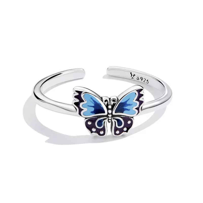 (afbeelding voor) Pandora Style Retro Vlinder Open Ring - SCR802 - Bekijken 3