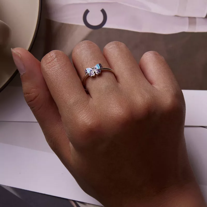 (afbeelding voor) Pandora Style Retro Vlinder Open Ring - SCR802 - Bekijken 7