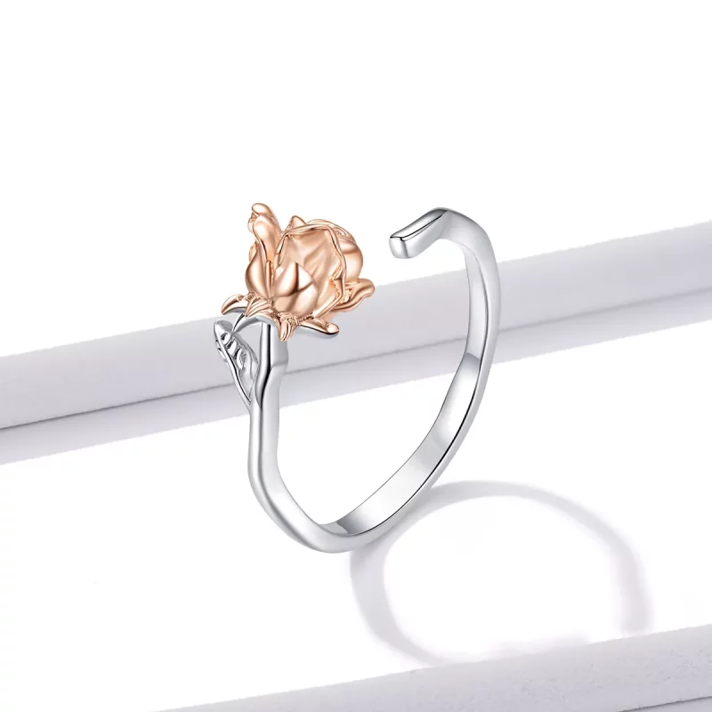 (afbeelding voor) Pandora Style Rose gouden bloem Open Ring - BSR134 - Bekijken 2