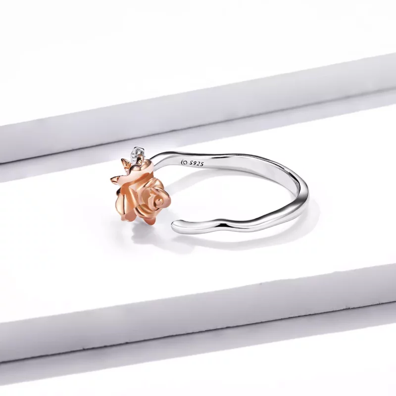 (afbeelding voor) Pandora Style Rose gouden bloem Open Ring - BSR134 - Bekijken 4
