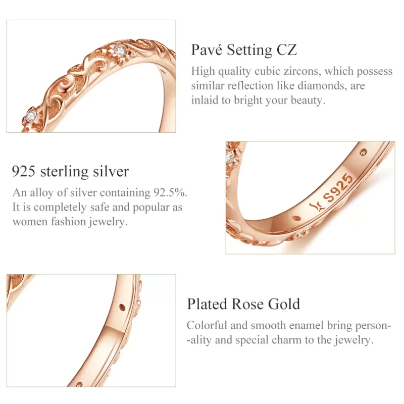 (afbeelding voor) Pandora Style Rose Retro Patronen Ring - SCR514 - Bekijken 3