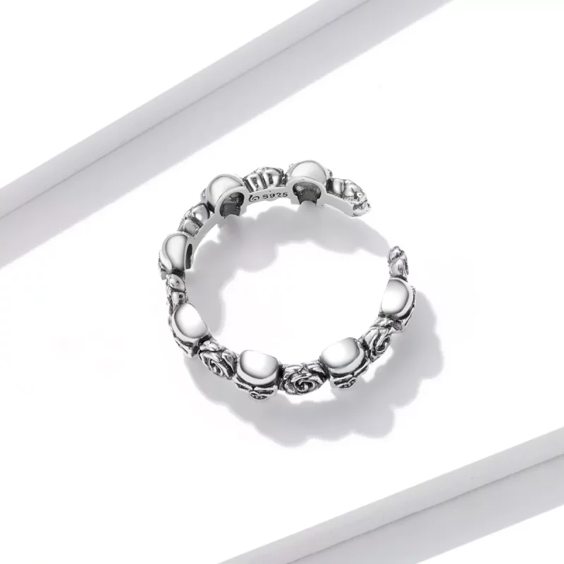 (afbeelding voor) Pandora Style Rose Schedel Open Ring - BSR218 - Bekijken 4
