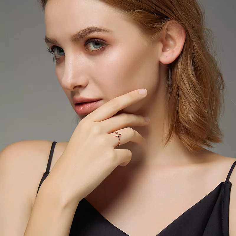 (afbeelding voor) Pandora Style Rose Zeemeermin Traan Open Ring - SCR618-C - Bekijken 6
