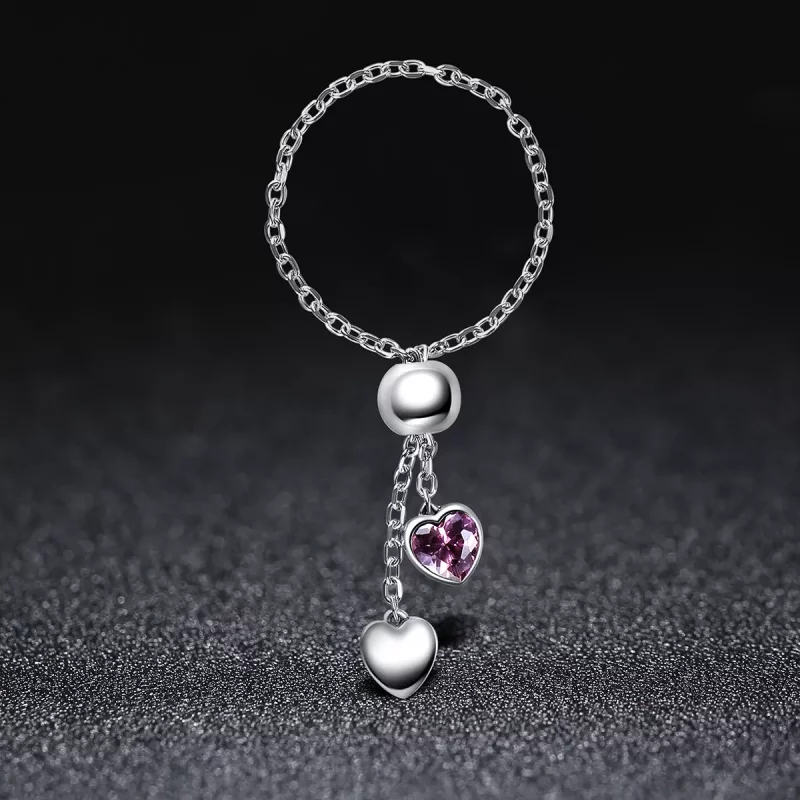 (afbeelding voor) Pandora Style Roze Hart Ring - SCR015 - Bekijken 6
