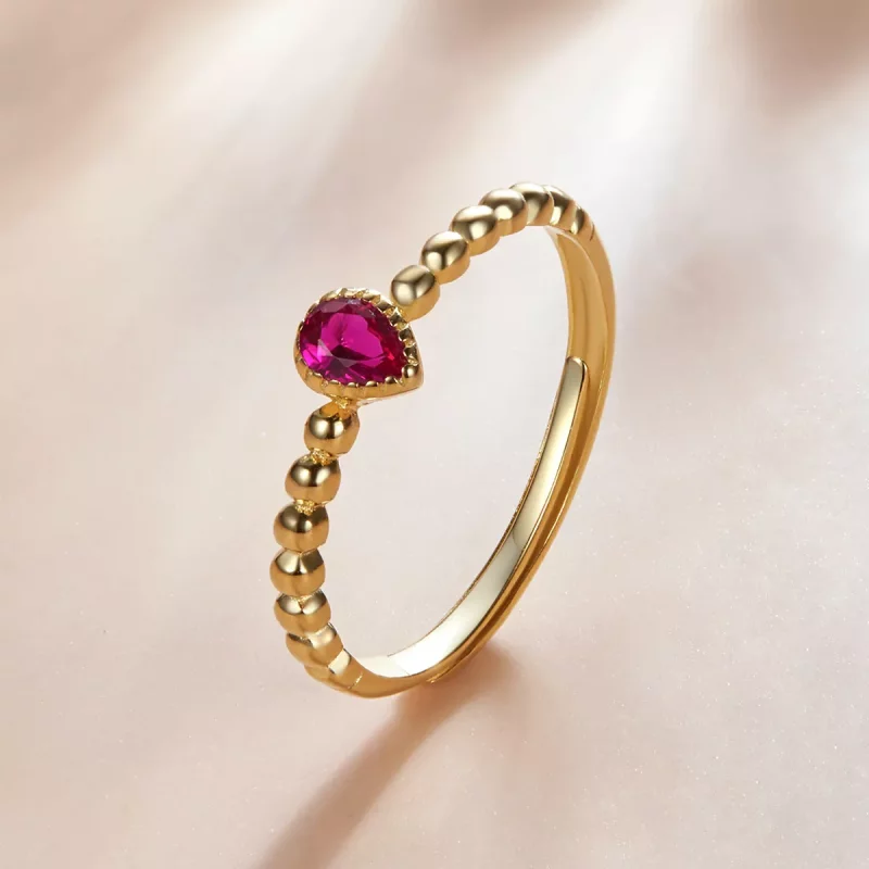 (afbeelding voor) Pandora Style Rozenwaterdruppel Ring - SCR745 - Bekijken 2