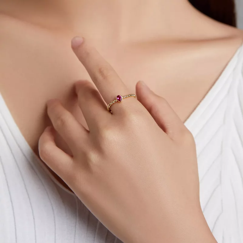 (afbeelding voor) Pandora Style Rozenwaterdruppel Ring - SCR745 - Bekijken 5