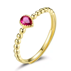 Pandora Style Rozenwaterdruppel Ring - SCR745 (afbeelding voor) Pandora Style Rozenwaterdruppel Ring - SCR745