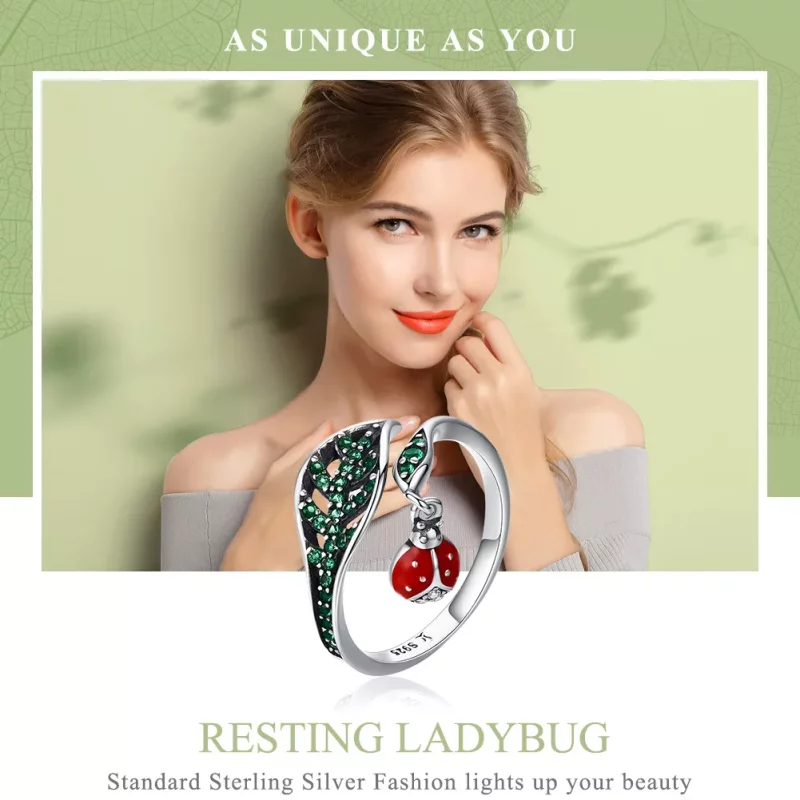 (afbeelding voor) Pandora Style Rustend lieveheersbeestje Open Ring - SCR310 - Bekijken 2