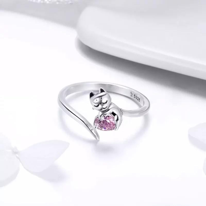 (afbeelding voor) Pandora Style Schattige kat Open Ring - SCR446 - Bekijken 3