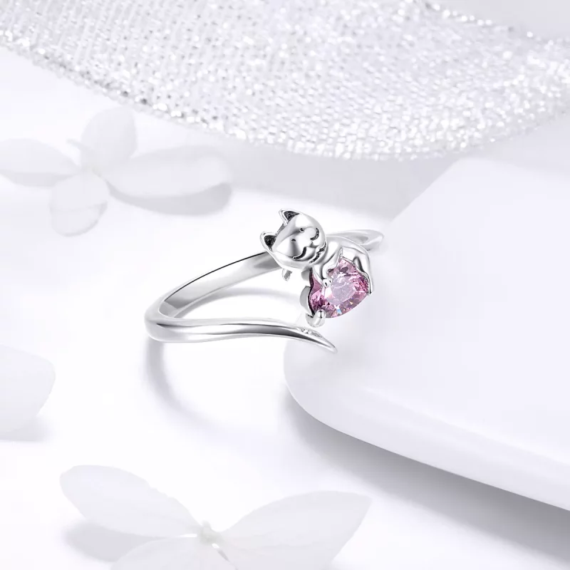 (afbeelding voor) Pandora Style Schattige kat Open Ring - SCR446 - Bekijken 4