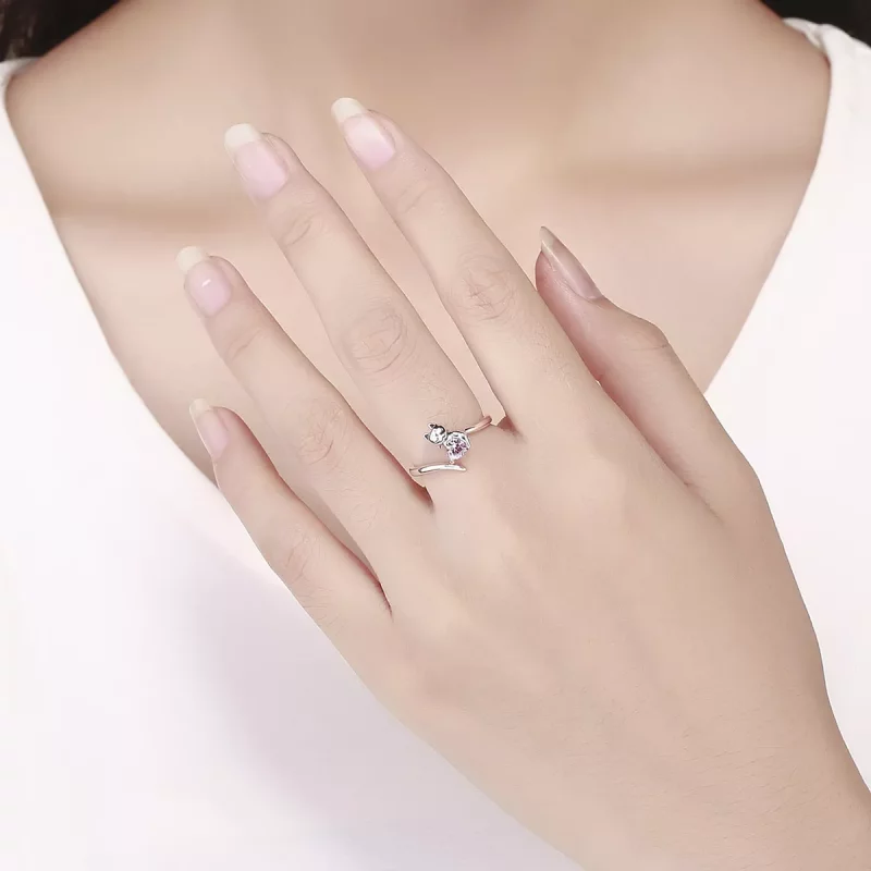 (afbeelding voor) Pandora Style Schattige kat Open Ring - SCR446 - Bekijken 5