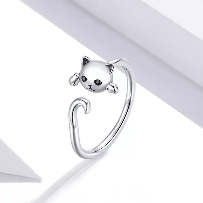(afbeelding voor) Pandora Style Schattige kat Open Ring - SCR707 - Bekijken 2