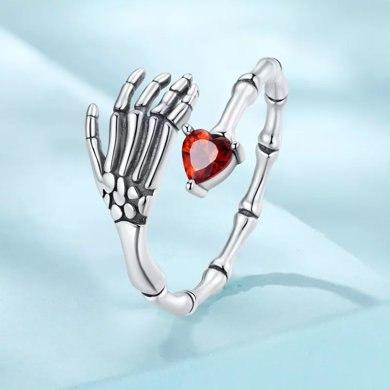 (afbeelding voor) Pandora Style Schedel Hand Open Ring - SCR876 - Bekijken 2
